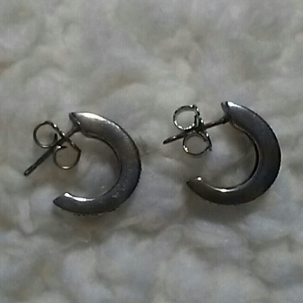 Sterling Silver Tiny Hoops - image 2